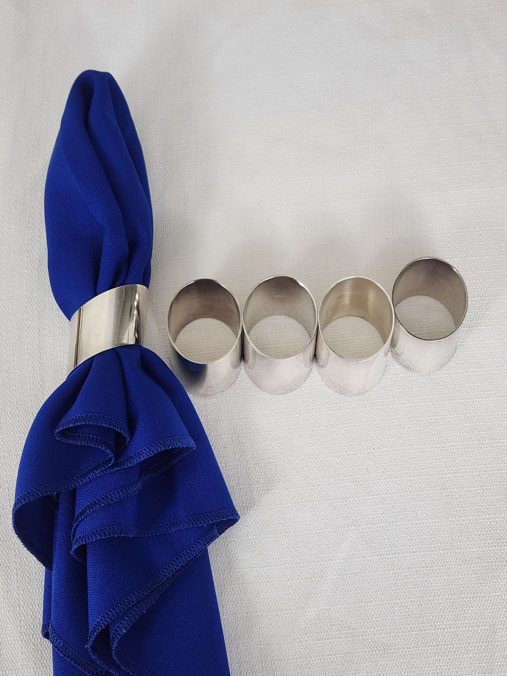 Vintage Brass Silver Plated W.A.R. Napkin Rings Set of 5